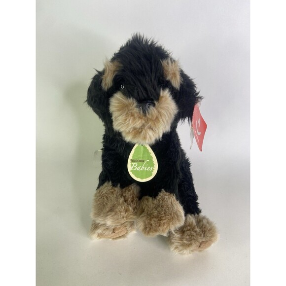 Aurora Babies Terrier Puppy Dog Black Tan Plush Toy Stuffed...